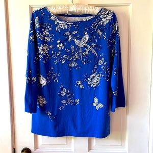 Pretty toile Talbots Tee